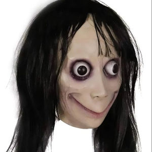 Costume effrayant Halloween effrayant Cosplay fête décoration accessoire <span class=keywords><strong>MOMO</strong></span> <span class=keywords><strong>masque</strong></span> pour adulte horreur diable <span class=keywords><strong>masque</strong></span> avec cheveux longs - Product Image 1