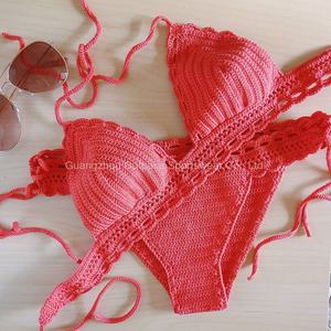 ผู้ผลิตชุดว่ายน้ำแบบกำหนดเอง ชุดว่ายน้ำผู้หญิงถักมือ ชุดสองชิ้น เซ็กซี่ มินิสตริงบิกินี่ ชุดว่ายน้ำชายหาด - Product Image 4