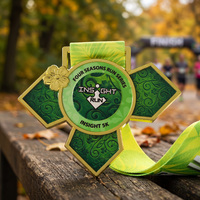 Médailles de marathon personnalisées en usine, en alliage de zinc émaillé, avec pulvérisation de couleur 3D, série de courses quatre saisons, médailles de récompense pour la course à pied 5k