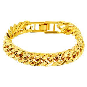 Bracelet chaîne gourmette plaqué or 18 carats 12 mm pour homme, en alliage de zinc, cadeau de bijoux - Product Image 5