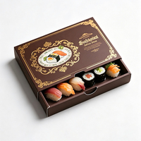 Scatola per Sushi da Asporto Completamente Personalizzabile, Stampa con Stampa a Caldo, Carta Alimentare, Scatola Rigida Scorrevole in Cartone Bianco