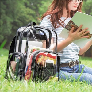 De ver <span class=keywords><strong>a</strong></span> través de <span class=keywords><strong>la</strong></span> estudiante de Pvc transparente mochila estadio plástico de seguridad aprobado claro mochila - Product Image 2