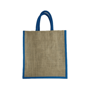 Sac fourre-tout en coton réutilisable et écologique, taille moyenne, avec garniture noire, poignée longue, logo personnalisé pour les courses - Product Image 4