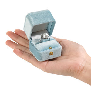 Weimei Hot Design Bijoux Mini Bague Boîte Joyero Emballage Boîtes à bijoux bleues Boîte à bijoux en velours avec logo personnalisé - Product Image 3