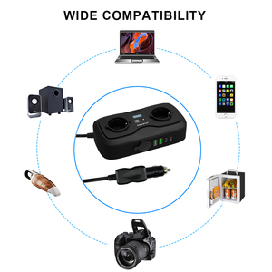 Onduleur de voiture robuste 200W 12V à 220V AC avec 2 ports USB prend en charge le mini réfrigérateur <span class=keywords><strong>TV</strong></span> et les outils électriques - Product Image 3