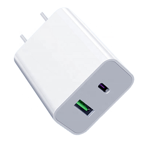 PD20W-cargador USB tipo C de doble puerto para teléfono móvil, adaptador de carga rápida de 18W para <span class=keywords><strong>iphone</strong></span>, PD20W, QC3.0, Android, typ c - Product Image 1