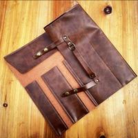 Ensemble de 5 couteaux en aluminium avec étui en coton 100% personnalisé, design pliable, fermeture à boucle - Sac à couteaux de qualité supérieure marron (OEM) 150 lb