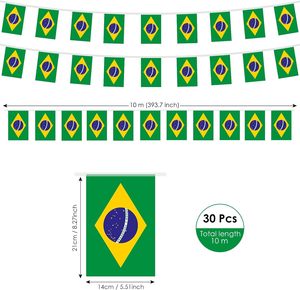 Bandierine a Stringa del Brasile, Piccole Bandiere Brasiliane, Decorazione Nazionale per Eventi Sportivi - Product Image 2
