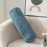 Coussin cylindrique en chenille ergonomique pour le soutien du cou, coussin décoratif pour canapé, housse amovible