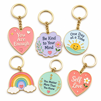 Porte-clés en métal personnalisé pour la sensibilisation à la santé mentale, inspirant et encourageant l'amour-propre, breloque de sac