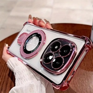 Coque de téléphone support magnétique antichoc pour Xiaomi Redmi Note 14 15 Pro Plus 15C 14C <span class=keywords><strong>14S</strong></span> 4G 5G support couverture en Silicone souple transparent - Product Image 2