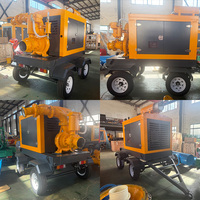 Unit Pompa Air Bertekanan Tinggi Diesel 8 Inci yang Dipasang di Trailer, Pompa Self Priming Vakum Tinggi untuk Pengendalian Banjir dan Drainase Darurat