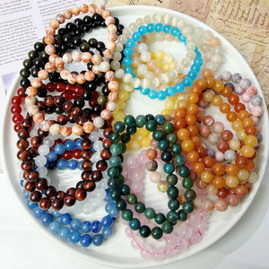 Pulsera <span class=keywords><strong>de</strong></span> cuentas <span class=keywords><strong>de</strong></span> cristal curativo <span class=keywords><strong>de</strong></span> alta calidad al por mayor <span class=keywords><strong>de</strong></span> fábrica, <span class=keywords><strong>de</strong></span> cuarzo rosa natural pulido y jade, para uso espiritual - Product Image 3