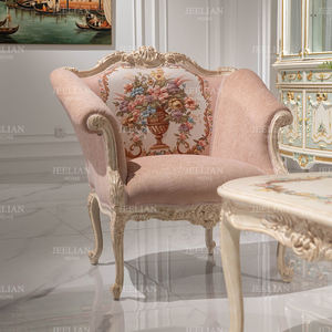 أريكة على الطراز الأوروبي من الخشب الصلب المنحوت باللون الوردي مجموعة أنيقة من جوليان القصر الفرنسي لغرفة المعيشة في المنزل - Product Image 4