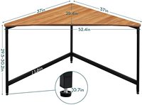 Mobilier de maison Bureau d'angle industriel Triangle Bureau d'ordinateur pour les petits espaces Bureau à domicile Poste de travail Ordinateur portable Table de jeu Étude Écriture Étudiant Table de bureau Bureau d'angle maison