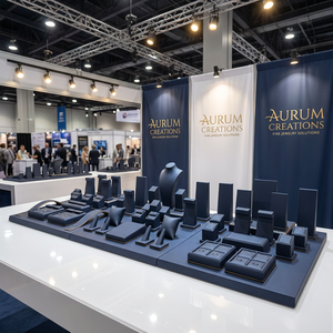 Expositor de Joyería Azul para Collares con Almacenamiento Directo, Soporte para Tarjetas de Joyería, para Tiendas - Product Image 3