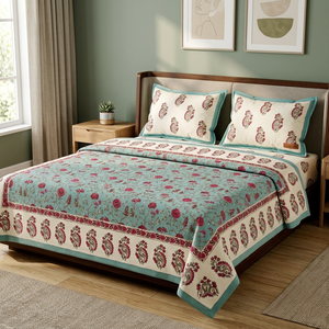 Couvre-lit en coton à motifs floraux Paisley, ensemble de couette en polyester avec housses de coussin, décoration de chambre à coucher - Product Image 3