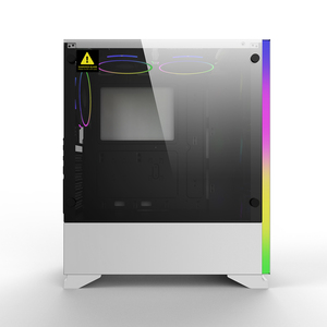 La Torre Blanca de escritorio de juegos de PC Gabinete Chasis <span class=keywords><strong>ATX</strong></span> RGB luz de la <span class=keywords><strong>caja</strong></span> de la computadora - Product Image 6