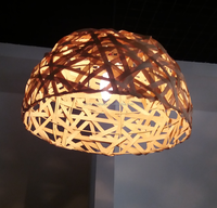 Abat-jour en rotin tressé à quatre couches pour lampes suspendues et plafonniers