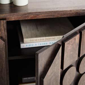 ตู้เก็บของไม้แกะสลักสไตล์อิตาเลียนสมัยใหม่ ตู้ข้างโซฟาห้องนั่งเล่น เฟอร์นิเจอร์ห้องรับประทานอาหาร ตู้บุฟเฟ่ต์ไม้ - Product Image 4