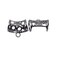 Anneaux de suspension pour écharpes pour la fabrication de bijoux, 40x34x23mm, motif tourbillon creux, argent antique