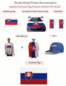 Bandera de Coche de Eslovaquia Portátil, Impermeable, de Poliéster, con Impresión Digital Personalizada al por Mayor, con Asta y Clips - Product Image 5