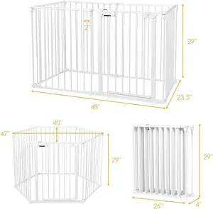 여분 넓은 애완 동물 문 & 개 Playpen 도보 통행 문, 가정을 위한 개 장벽을 가진 접히는 개 담