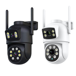 双镜头双屏摄像头家用夜视高清户外无线摄像头Wifi网络远程监控 - Product Image 1