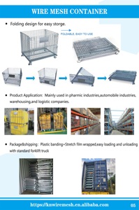 Warehouse <strong>Pallet</strong> Collapsible Metal Storage <strong>Rack</strong> Storage Cage <strong>Steel</strong> Wire Mesh Container <strong>Pallet</strong> - Product Image 4
