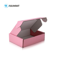 Boîte cadeau en papier ondulé de taille personnalisée de couleur rose écologique