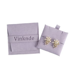 Pochette à bijoux en microfibre de luxe en gros avec insert et logo personnalisé - Product Image 5
