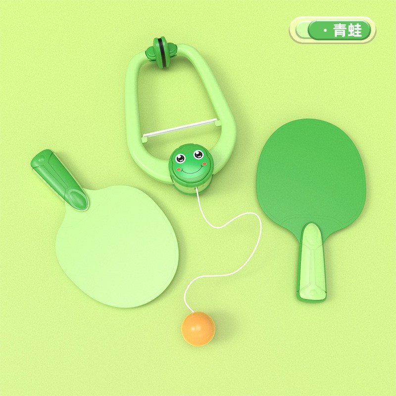 Color box, frog green [3 balls, 2 rackets] hanger