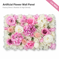 Panel de Flores Artificiales de Peonía, Hortensia y Rosa, con Flores Multicolores, para Decoración de Bodas, Escaparates y Eventos
