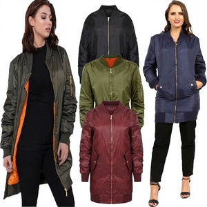 Vintage Quilted Satin <b>Waterproof</b> Reversible Women's Long Line Bomber <b>Jacket</b> Customizable - Product Image 1