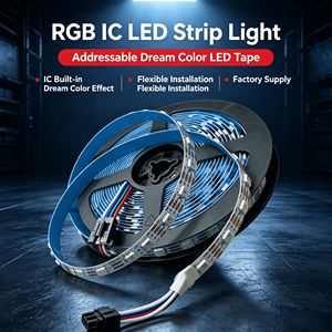 Bande LED numérique à couleurs magiques WS2815 IC Chip, 60 LED/m RGB 5050 DC12V, changement de couleur LED par LED, fonction de reprise après coupure - Product Image 1