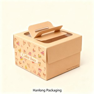 Caja para Pastel Personalizada al por Mayor, Paquete para Pastel de Cumpleaños, Diseño Personalizado, Caja para Llevar Pastel con Asa - Product Image 1