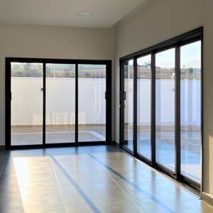 Portes coulissantes personnalisées à haute durée de vie Porte coulissante extérieure sur rail Double porte coulissante en verre trempé Porte coulissante en aluminium pour terrasse - Product Image 3