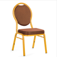 Dossier ovale En Aluminium À Manger Chaise Empilable Chaise De Banquet