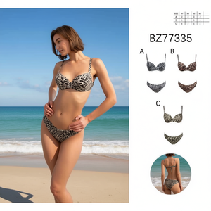 Costume intero HDJ leopardato con controllo pancia, taglie forti 46 48 50 52, modello bodycon con scollo all'americana e schiena scoperta - Product Image 2