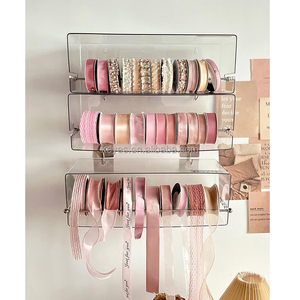 Soporte de almacenamiento de cinta ecológica de acrílico transparente de 3 piezas, estante organizador de cinta artesanal de montaje en pared para tienda de casa o dormitorio - Product Image 2