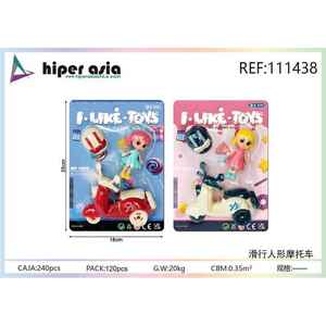 ชุดสกู๊ตเตอร์เหล็กพับได้3ล้อพร้อมตุ๊กตาสำหรับเด็กเล่นกลางแจ้ง - Product Image 1