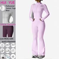 Vêtements de sport pour femmes, ensemble 2 pièces, veste de sport à fermeture éclair sur le devant, leggings coupe bootcut, compression, entraînement athlétique, danse, workout