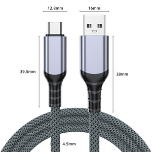 Câble de données USB 3.2 Type-C en nylon <span class=keywords><strong>Zoe</strong></span> Preferred, <span class=keywords><strong>charge</strong></span> rapide, transfert haute vitesse 10 Gbps, <span class=keywords><strong>charge</strong></span> 3A, câble tressé pour voiture, appareil photo, imprimante - Product Image 6