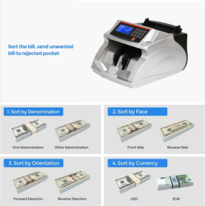 Contador de Billetes UV MG de Alta Precisión 2818, Multimoneda, Detección de <span class=keywords><strong>USD</strong></span>, <span class=keywords><strong>EUR</strong></span>, IQD, TRY, Máquina Contadora de Dinero para <span class=keywords><strong>Cambio</strong></span> Bancario - Product Image 6