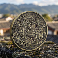 Individuelle Challenge Coin mit 3D-Tiefrelief, geprägter Landschaft & Muster, Zinklegierungsmünze für Reisesammlung & Geschenk