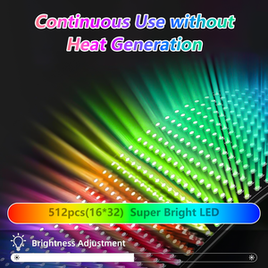 Letrero Luminoso con Ojos de Diablo para Carrito de Golf, Pantalla Flexible para Parabrisas, Letrero LED Animado DIY para Decoraciones, Halloween, Festivales, SUVs - Product Image 5