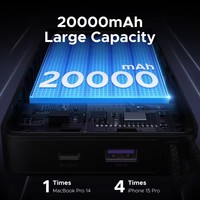 Nouvelle batterie externe portable UGREEN 67W 20000mAh avec câble intégré, charge rapide PD pour smartphones, tablettes, ordinateurs portables, batterie externe