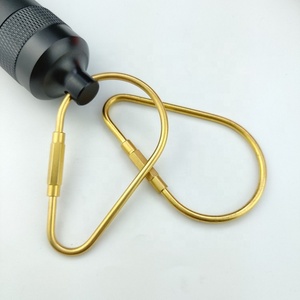 Mosquetón <span class=keywords><strong>de</strong></span> Metal en Forma <span class=keywords><strong>de</strong></span> <span class=keywords><strong>Pera</strong></span>, Color Dorado, con Cierre <span class=keywords><strong>de</strong></span> Rosca, para Camping y Senderismo al Aire Libre LFEDC - Product Image 3