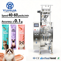 Machine d'emballage multifonctionnelle pneumatique YH à grande vitesse, à voie unique, pour sachets de 3 côtés scellés, pour aliments humides pour animaux, pâtes, sauces et crèmes