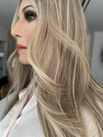 Perruque Lace Front en Cheveux Européens Vierges Ondulés Naturels, avec Doublure en Soie, Sans Colle, à Petits Nœuds, pour Femmes Souffrant de Perte de Cheveux